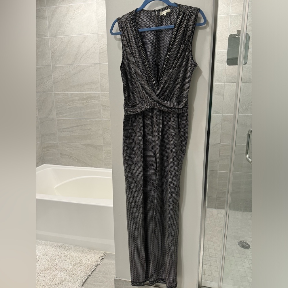 Max Studio Mixed Print Jumpsuit Black